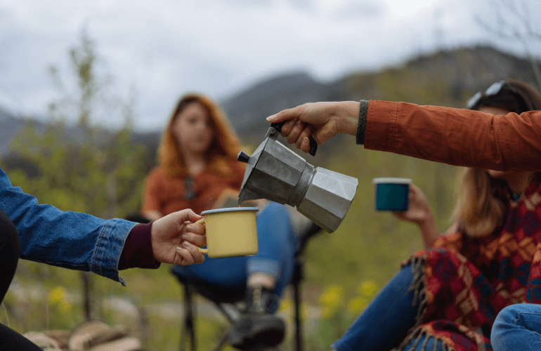 Camping and coffee